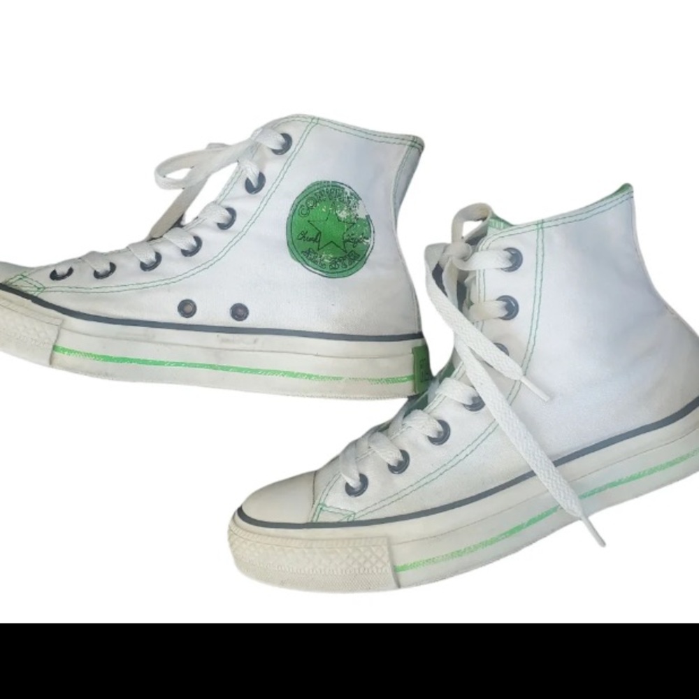 Converse sneakers white and green